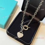 Copy T I F F I NY & C o Heart Tag Toggle Necklace S925 Sterling Silver